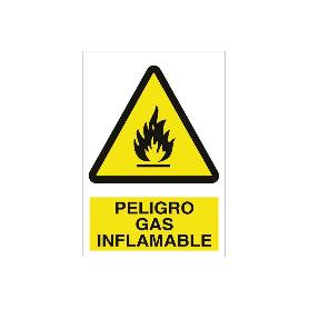 SEÑAL POLIESTIRENO 420X297MM. PELIGRO GAS INFLAMABLE