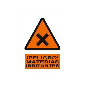 SEÑAL POLIESTIRENO 210X148MM. ¡PELIGRO! MATERIAS IRRITANTES