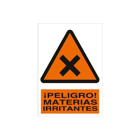 SEÑAL POLIESTIRENO 297X210MM. ¡PELIGRO! MATERIAS IRRITANTES