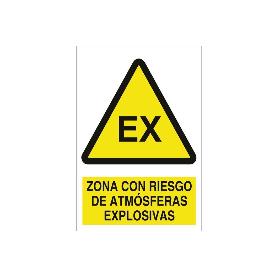 SEÑAL ADHESIVA 210X148 MM. ZONA CON RIESGO DE ATMÓSFERAS EXPLOSIVAS