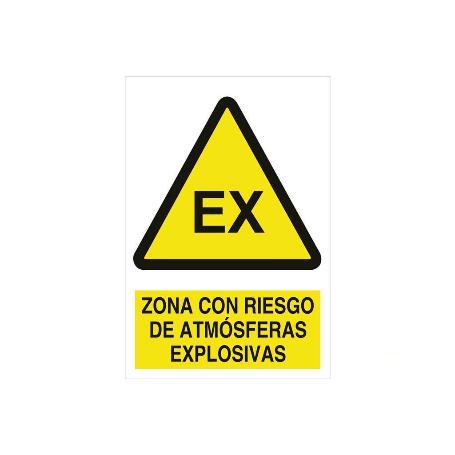 SEÑAL ADHESIVA 210X148 MM. ZONA CON RIESGO DE ATMÓSFERAS EXPLOSIVAS