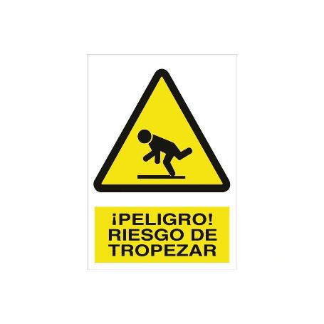 SEÑAL POLIESTIRENO 210X148MM. ¡PELIGRO! RIESGO DE TROPEZAR
