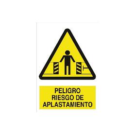SEÑAL POLIESTIRENO 297 X 210 MM RIESGO DE APLASTAMIENTO. EL DISEÑO DE LA SEÑAL PUEDE VARIAR, PERO EN NINGÚN CASO SE