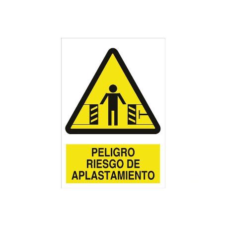 SEÑAL POLIESTIRENO 297 X 210 MM RIESGO DE APLASTAMIENTO. EL DISEÑO DE LA SEÑAL PUEDE VARIAR, PERO EN NINGÚN CASO SE