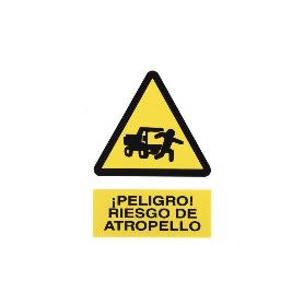 SEÑAL POLIESTIRENO 297 X 210 MM RIESGO DE ATROPELLO