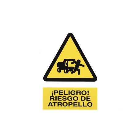 SEÑAL POLIESTIRENO 297 X 210 MM RIESGO DE ATROPELLO