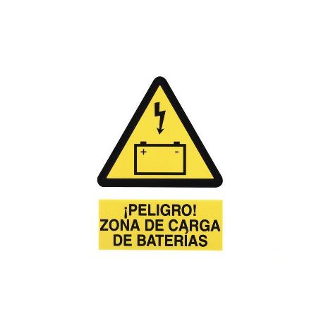SEÑAL POLIESTIRENO 297 X 210 MM ZONA DE CARGA DE BATERÍAS