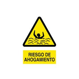 SEÑAL POLIESTIRENO 420X297 MM. RIESGO DE AHOGAMIENTO. EL DISEÑO DE LA SEÑAL PUEDE VARIAR, PERO EN NINGÚN CASO SE VA