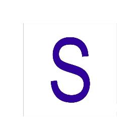 SEÑAL GLASSPACK ADHESIVA 62X62MM. S LETRA EN GLASSPACK