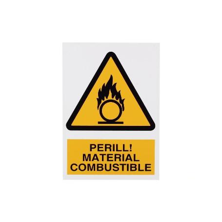 SEÑAL POLIESTIRENO 297X210 MM PERILL MATERIAL COMBUSTIBLE