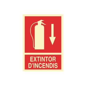 SEÑAL LUMINISCENTE 297X210MM. EXTINTOR DINCENDIS ABAJO