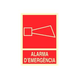 SEÑAL LUMINISCENTE 297X210MM. ALARMA DEMERGENCIA