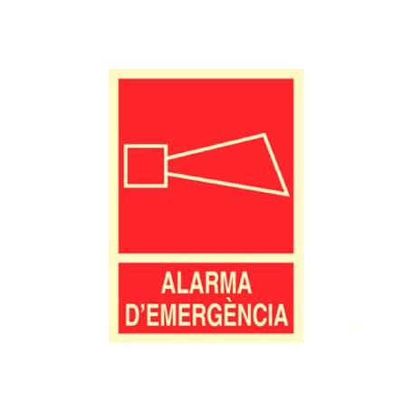 SEÑAL LUMINISCENTE 297X210MM. ALARMA DEMERGENCIA