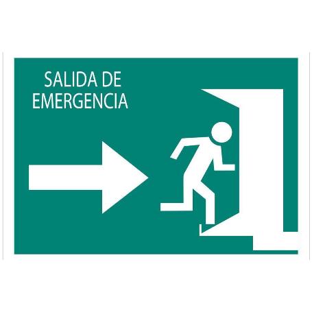 SEÑAL LUMINISCENTE 297X210MM. SALIDA EMERGENCIA DERECHA TEXTO