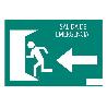 SEÑAL LUMINISCENTE 210X148MM. SALIDA EMERGENCIA IZQUIERDA TEXTO