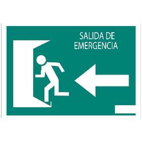SEÑAL LUMINISCENTE 297X210MM. SALIDA EMERGENCIA IZQUIERDA TEXTO