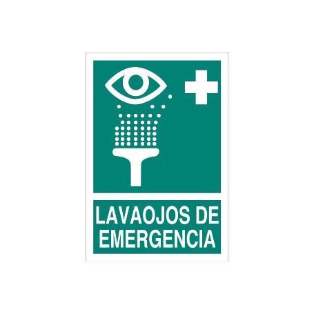 SEÑAL LUMINISCENTE 297X210MM. LAVAOJOS DE EMERGENCIA PICTOGRAMA + TEXTO