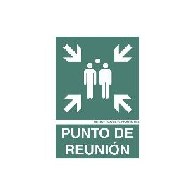SEÑAL LUMINISCENTE 420X297MM. PUNTO DE REUNIÓN PICTOGRAMA + TEXTO