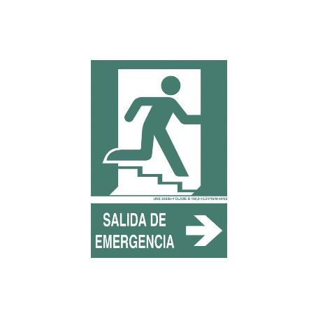 SEÑAL LUMINISCENTE 420X297MM. SALIDA DE EMERGENCIA TEXTO