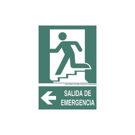 SEÑAL LUMINISCENTE 210X148MM. SALIDA DE EMERGENCIA TEXTO