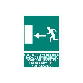 SEÑAL LUMINISCENTE 297X210MM. SALIDA DE EMERGENCIA TEXTO