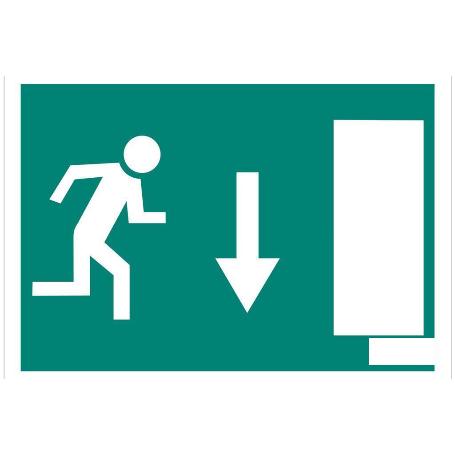 SEÑAL LUMINISCENTE 210X148MM SALIDA EMERGENCIA ABAJO