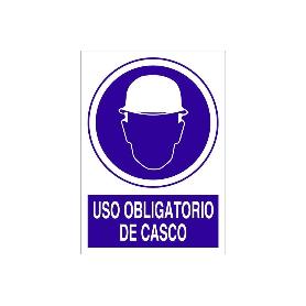 SEÑAL ADHESIVA 148X105MM USO OBLIGATORIO DE CASCO