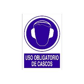 SEÑAL POLIESTIRENO  210X148MM. USO OBLIGATORIO DE CASCOS