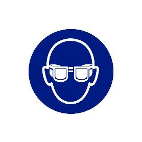 SEÑAL ADHESIVA 105X105MM. OBLIGATORIO USO DE GAFAS