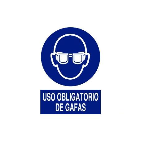 SEÑAL ADHESIVA 148X105MM. USO OBLIGATORIO DE GAFAS