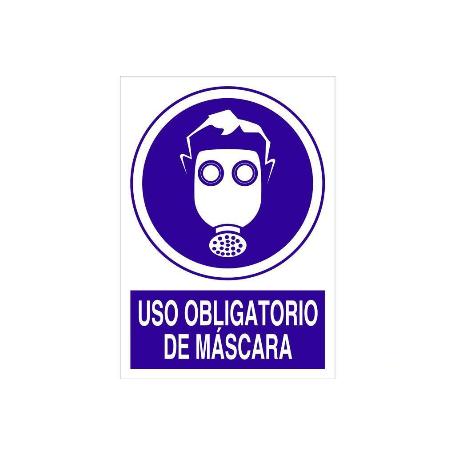 SEÑAL POLIESTIRENO  297X210MM. USO OBLIGATORIO DE MÁSCARA