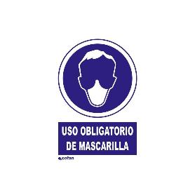 SEÑAL POLIESTIRENO  210X148MM. USO OBLIGATORIO DE MASCARILLA