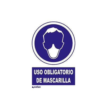 SEÑAL POLIESTIRENO  297X210MM. USO OBLIGATORIO DE MASCARILLA