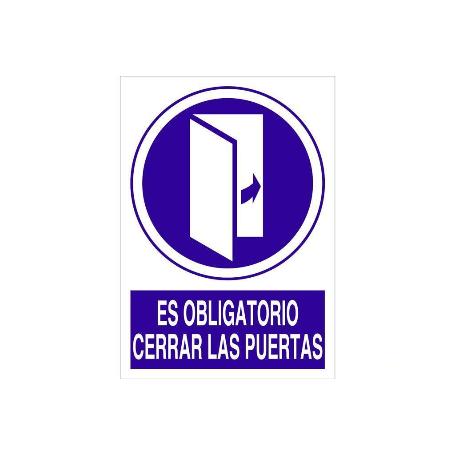 SEÑAL POLIESTIRENO 297X210MM. ES OBLIGATORIO CERRAR LAS PUERTAS