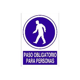 SEÑAL POLIESTIRENO 210X148MM. PASO OBLIGATORIO PARA PERSONAS
