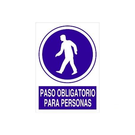 SEÑAL POLIESTIRENO  420X297MM. PASO OBLIGATORIO PARA PERSONAS