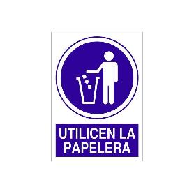 SEÑAL POLIESTIRENO 210X148MM. UTILICEN LA PAPELERA
