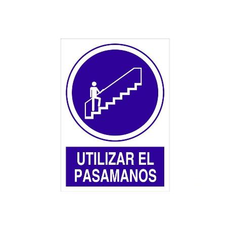 SEÑAL POLIESTIRENO 210X148MM UTILIZAR EL PASAMANOS