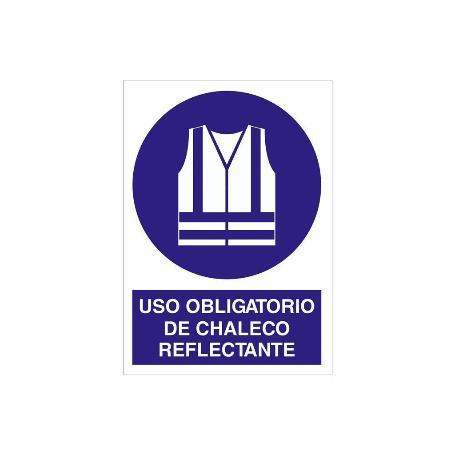 SEÑAL POLIESTIRENO 210X148MM USO OBLIGATORIO DE CHALECO REFLECTANTE