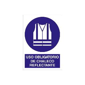 SEÑAL POLIESTIRENO 297X210MM USO OBLIGATORIO DE CHALECO REFLECTANTE