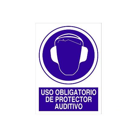 SEÑAL ADHESIVA 148X105MM USO OBLIGATORIO DE PROTECTOR AUDITIVO