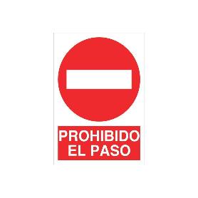 SEÑAL ADHESIVA 297X210MM. PROHIBIDO EL PASO
