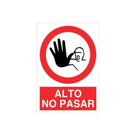 SEÑAL POLIESTIRENO 210X148MM. ALTO NO PASAR