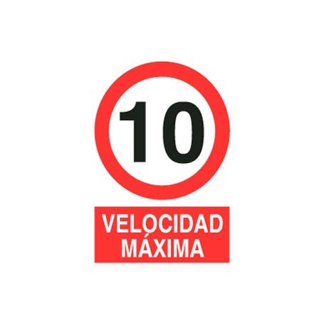 SEÑAL POLIESTIRENO 210X148MM. VELOCIDAD 10 KM