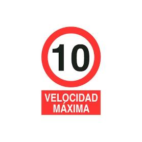 SEÑAL POLIESTIRENO 420X297 MM. VELOCIDAD 10 KM
