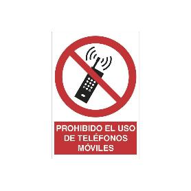 SEÑAL POLIESTIRENO 297X210 MM. PROHIBIDO EL USO DE TELÉFONOS MÓVILES