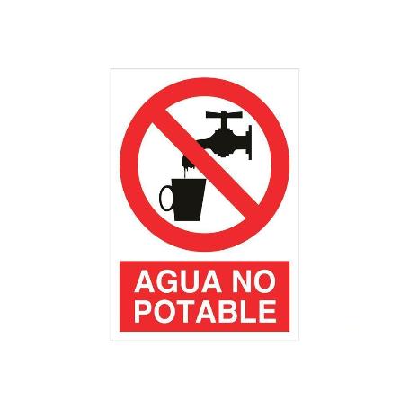 SEÑAL POLIESTIRENO 297X210 MM. AGUA NO POTABLE