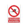 SEÑAL POLIESTIRENO 210X148MM PROHIBIDO BAÑARSE