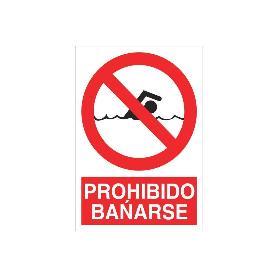 SEÑAL POLIESTIRENO 420X297MM. PROHIBIDO BAÑARSE