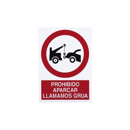 SEÑAL POLIESTIRENO 420X297MM. PROHIBIDO APARCAR AVISAMOS GRÚA. EL DISEÑO DE LA SEÑAL PUEDE VARIAR, PERO EN NINGÚN C